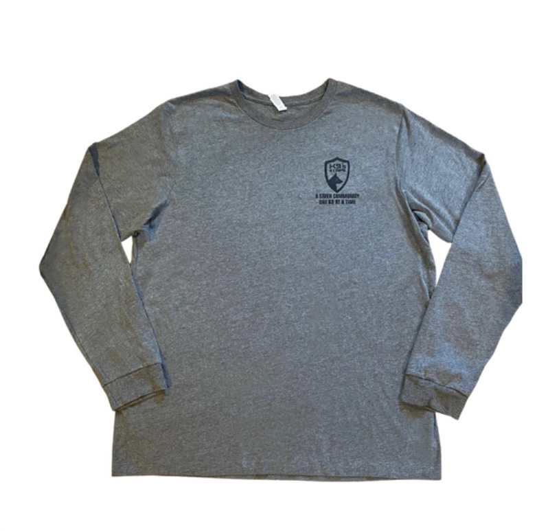 K9 Names Long Sleeve T-Shirt- Heathered Grey